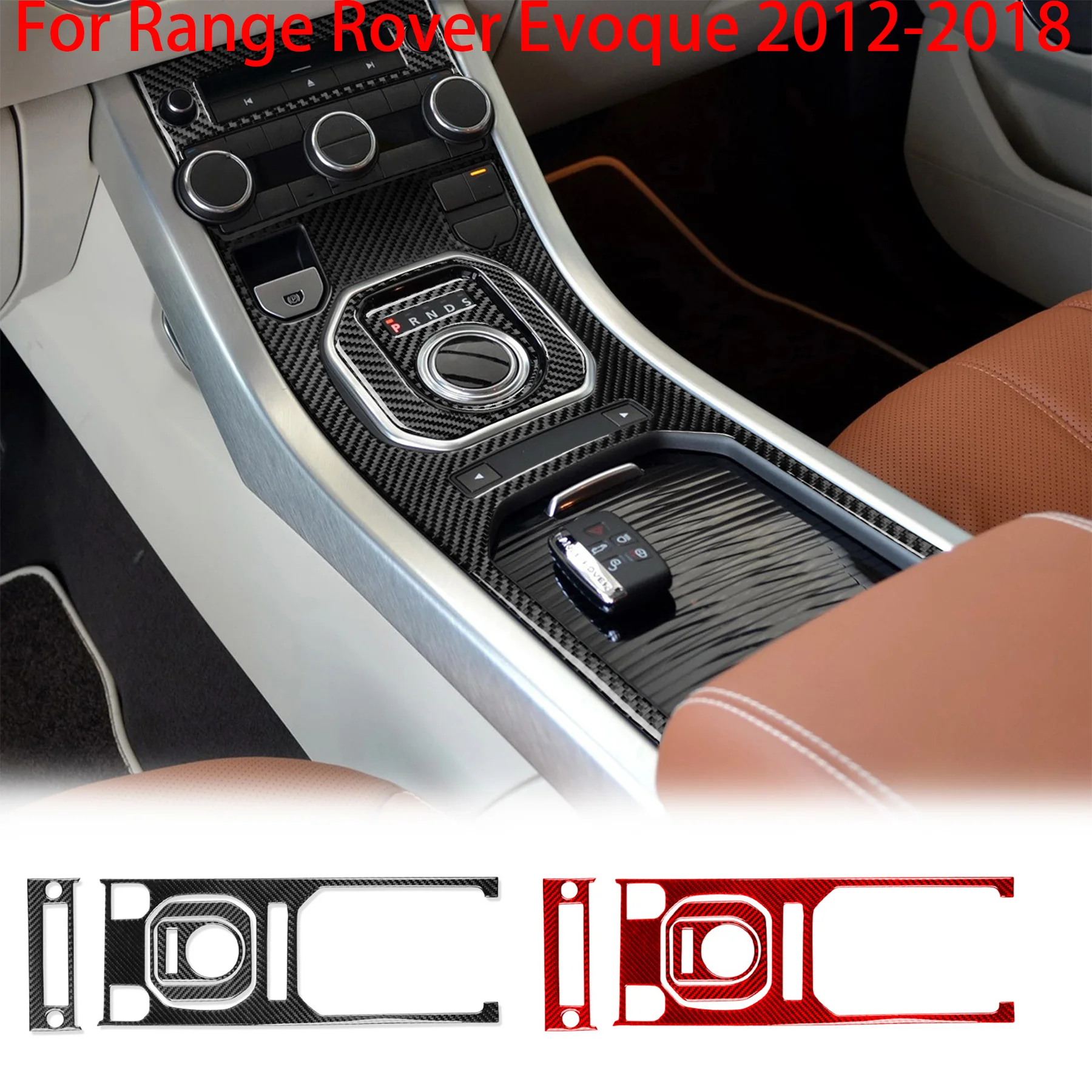 Car Central Control Gear Shift Warning Light Panel Carbon Fiber Interior Accessories For Range Rover Evoque 2012-2018 Stickers