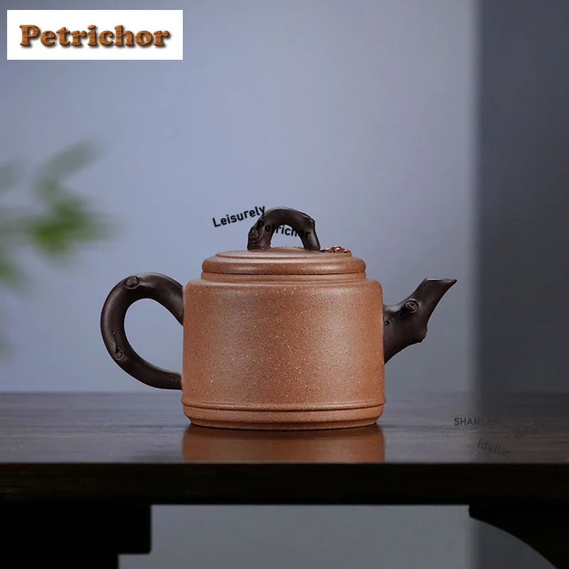 180ml Aesthetic Yixing Purple Clay Teapots Handmade Grape Pot Raw Ore Section Mud Tea Making Kettle Zisha Tea Set For Tea Gift