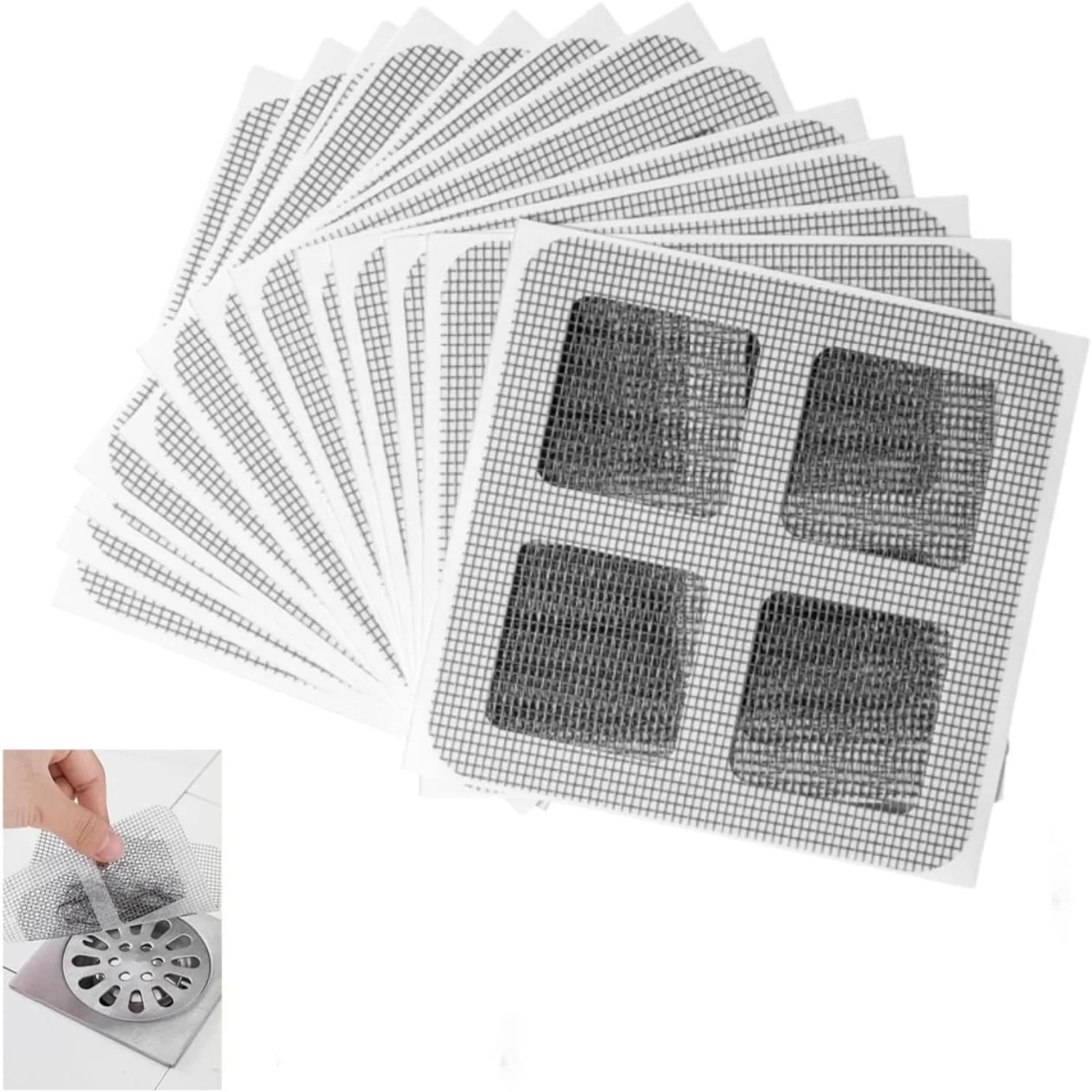 

Disposable Hair Drain Stickers, 2024 New Drain Mesh Strainer for Bathroom Laundry Bathtub （10PCS）