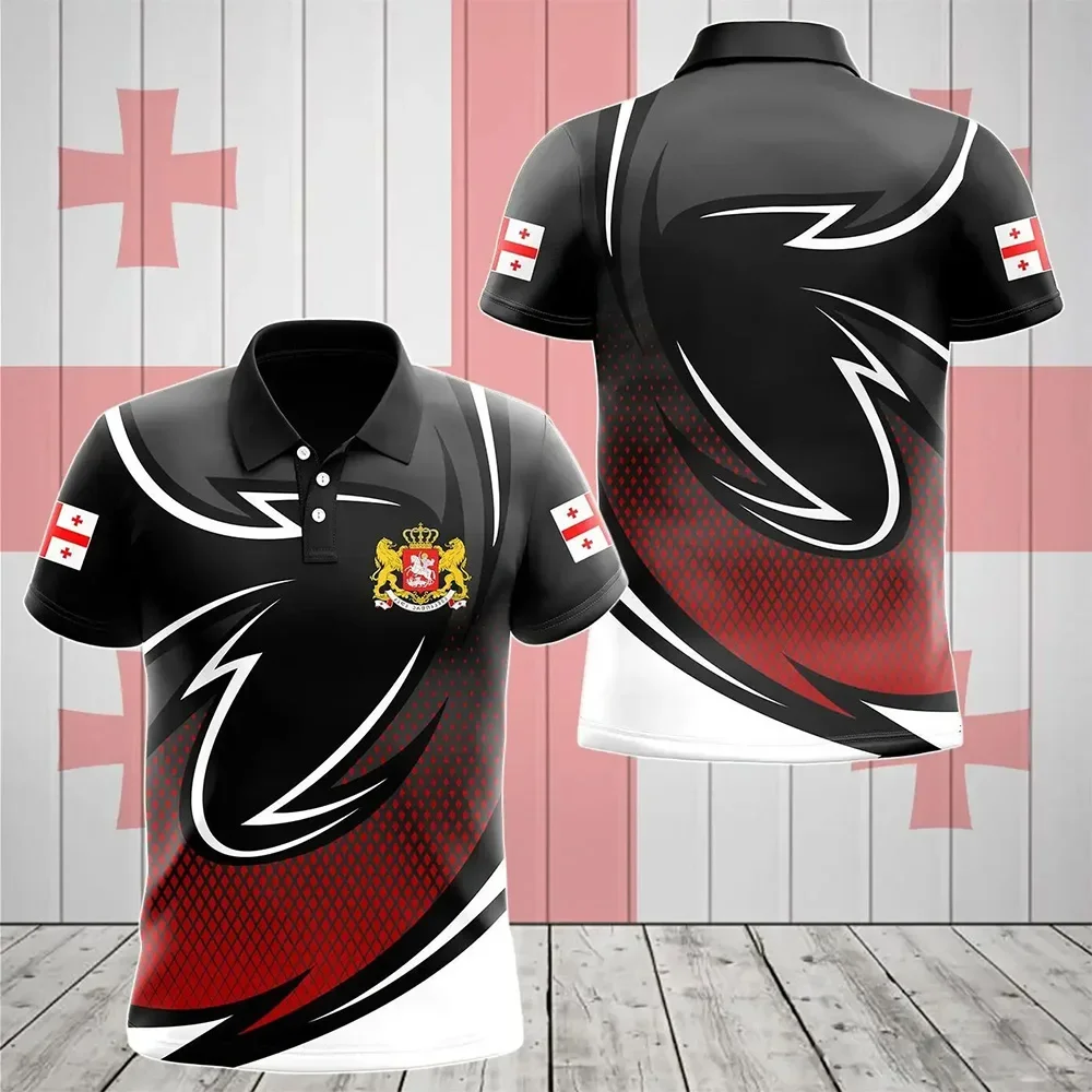 

Georgian Flag badge 3D printed Polo shirt casual street wear men's fashion jersey plus size sportswear