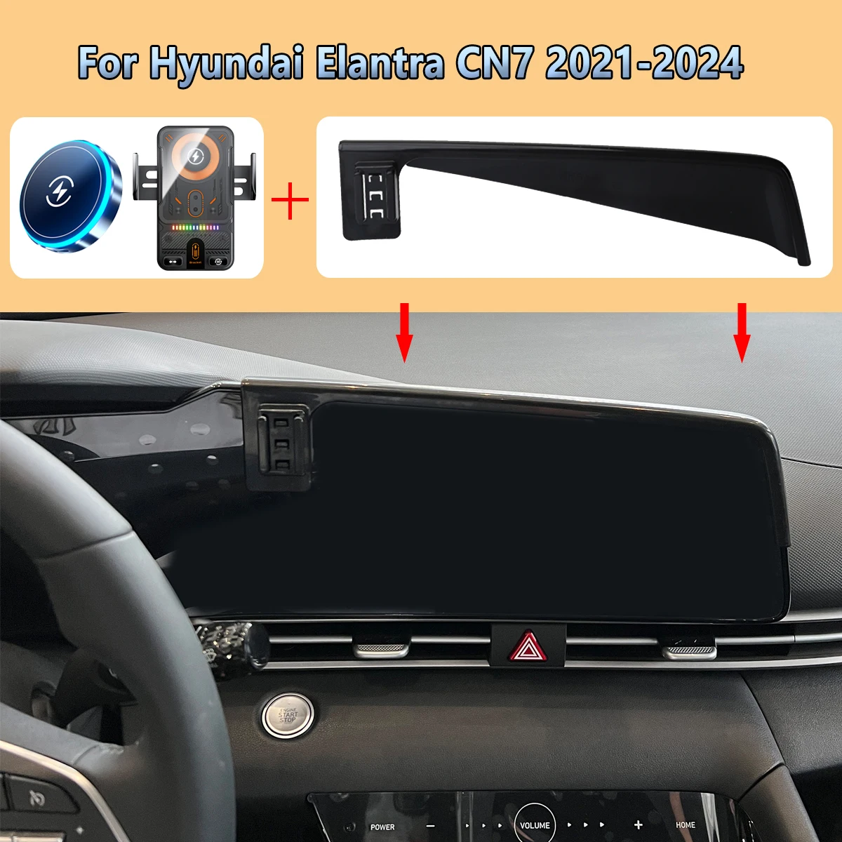 

Car Phone Screen Holder For Hyundai Elantra CN7 2021 2022 2023 2024 Magnetic Wireless Charging Car phone For MagSafe Fixed Mount
