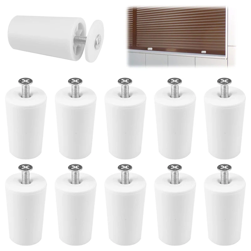 Rolhas cegas de plástico branco de 8 peças - acessórios suaves e compactos para reparos cegos de janela de persiana em rolo