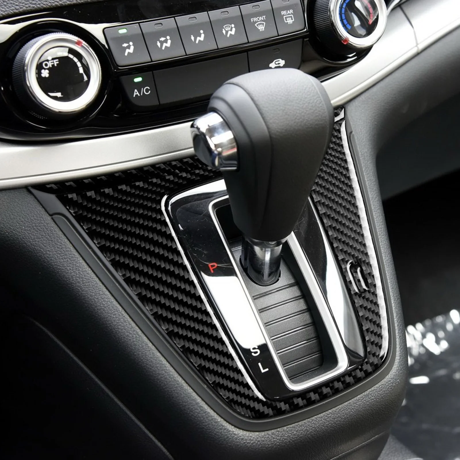 

Для Honda CR-V CRV 2012-2016: Комплект накладок из карбонового волокна для центральной консоли и панели переключения передач, декоративные наклейки, аксессуары для автомобиля