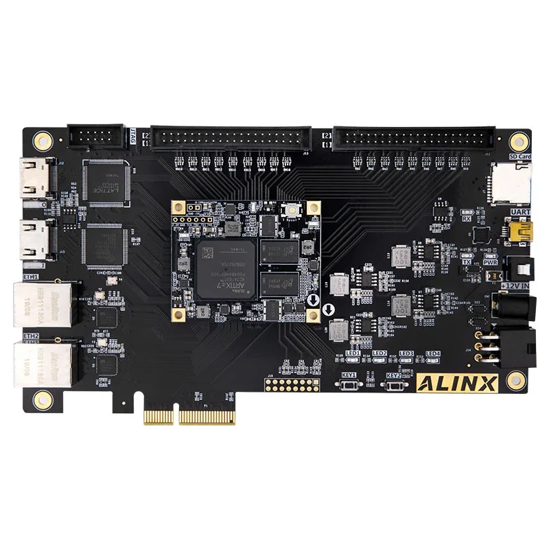 

Макетная плата Xilinx FPGA Artix7 XC7A100T PCIex4 с двумя гигабитными Ethernet HDMI-совместимыми Uart SD-картами AX7103