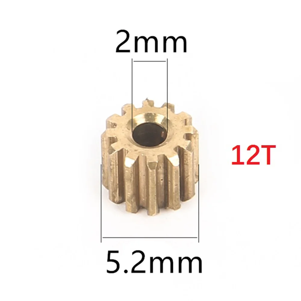 5Pcs 12T Brass Pinion Gear Motor Gear for WPL D12 D42 1/10 RC Car Upgrade Parts Spare Accessories