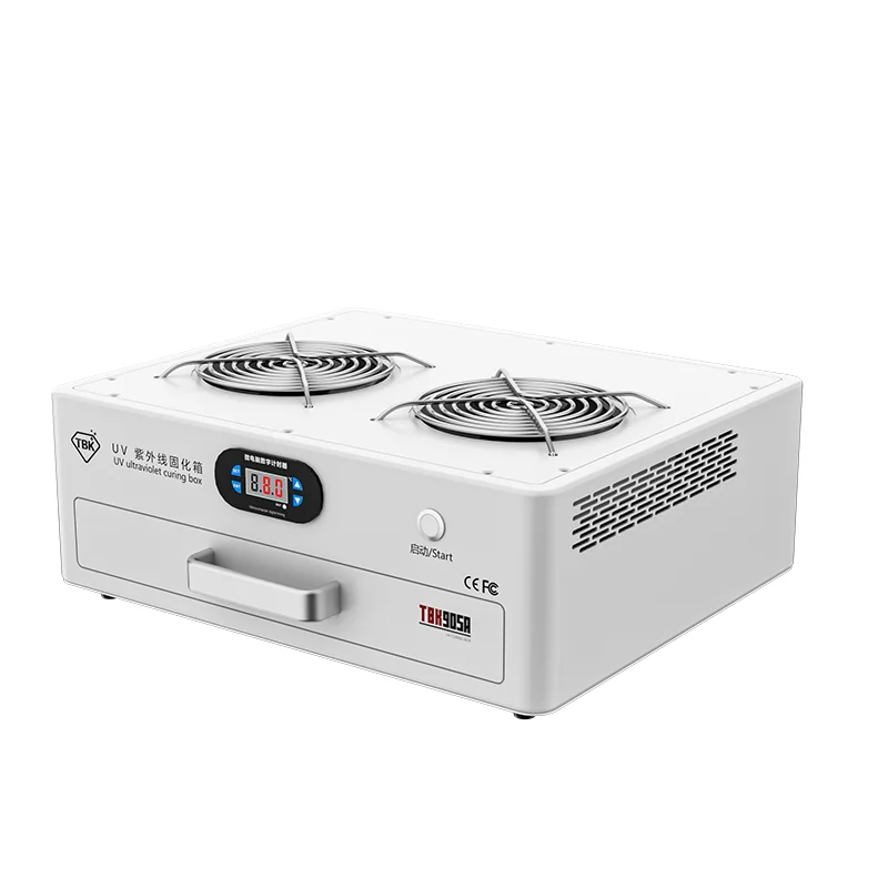 TBK 905A UV Curing Box 200W High-Power Lamp 230x290mm Area PLC Core 1 Year Professional Phone Screen Repair OCA Curing 365nm Air