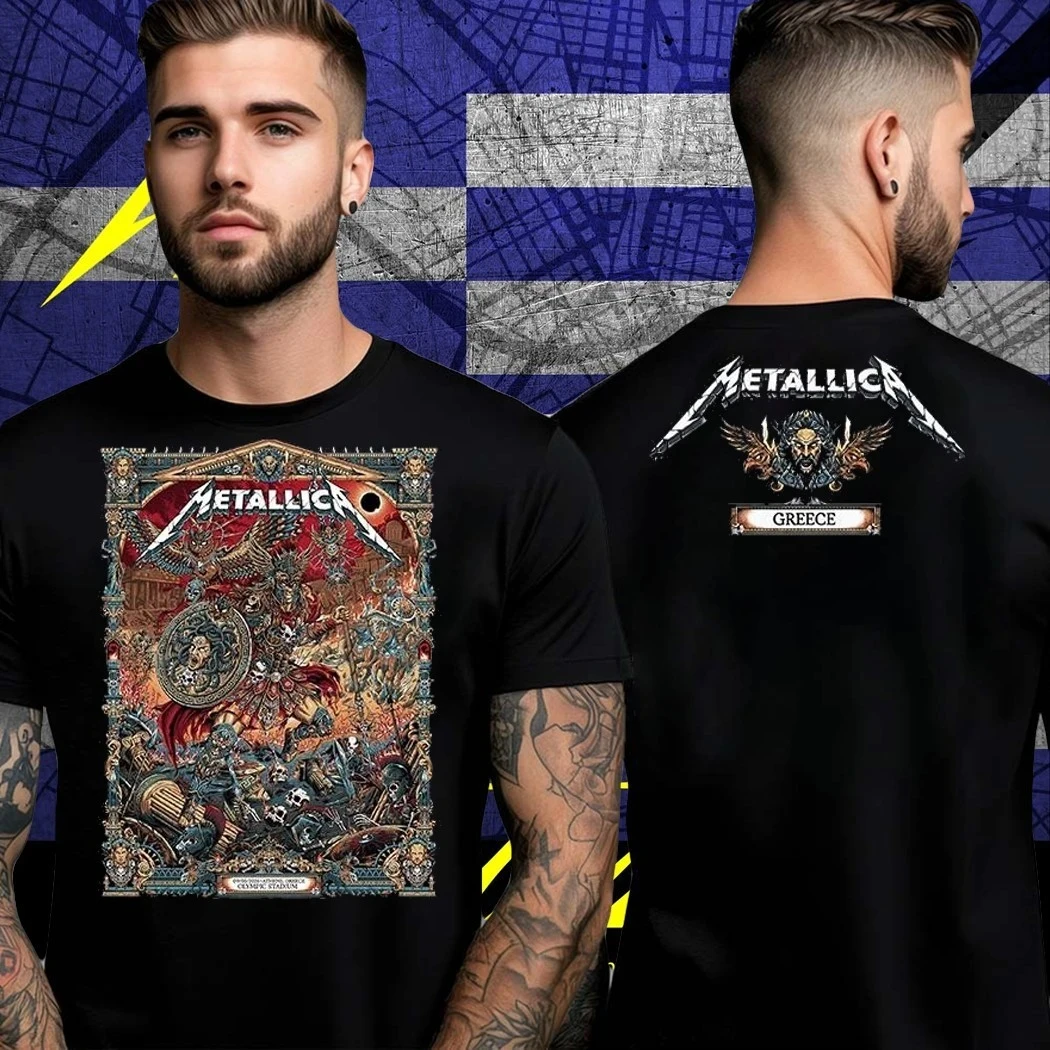 Metallica M72 Athens Greece Olympic Stadium 2026 Medusa Band T-Shirt Cotton Graphic Tee Men Women Summer Streetwear