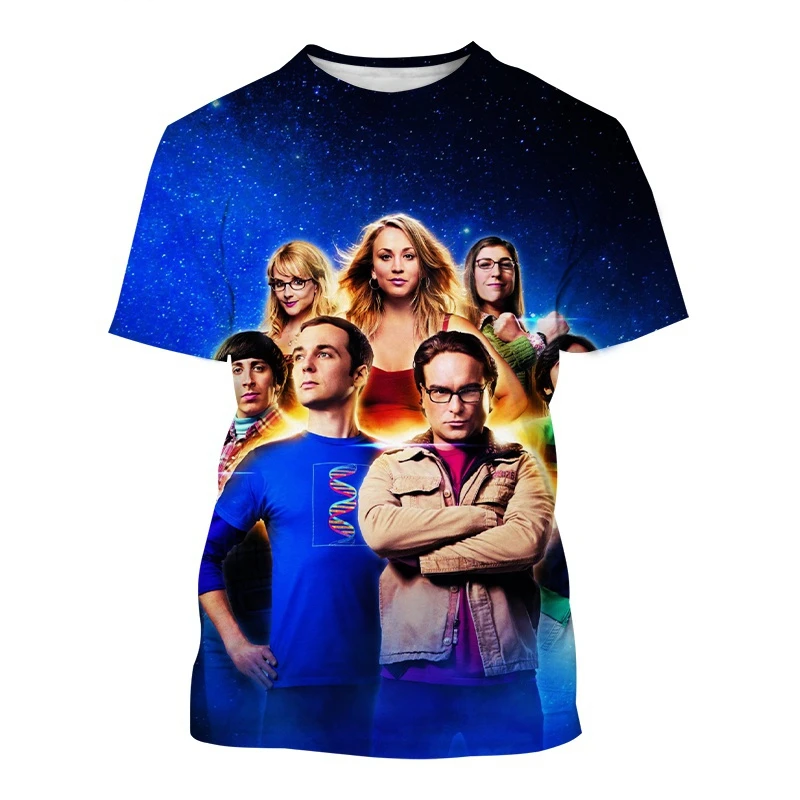 TV Series The Big Bang Theory Summer 3D Printing Short-sleeved Round Neck Men\'s T-shirt Hip-hop Fashion Casual Unisex Cool Tops