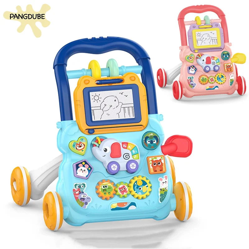 PANGDUBE Cute Baby Walker Baby Activities Learning Walking Toys for Kid Musical Baby Walker with Artboard Without Battery