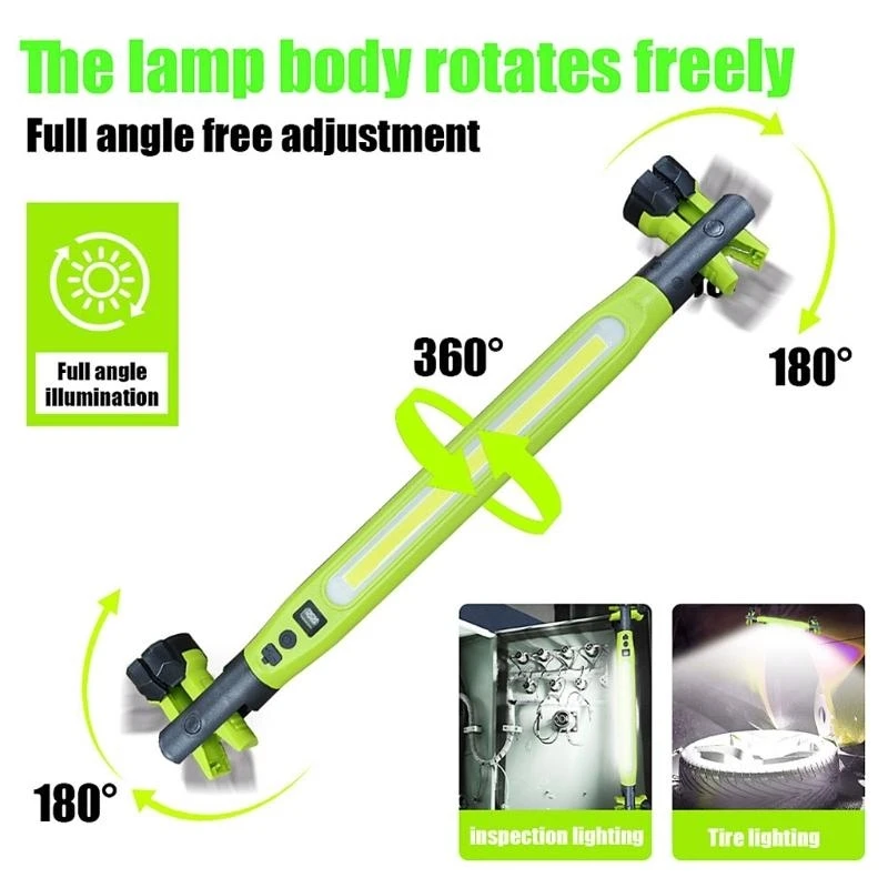 Powerful LED Portable Flashlight with 360 Degree Rotation Attachment IP44 Waterproof for Mechanics and Outdoor