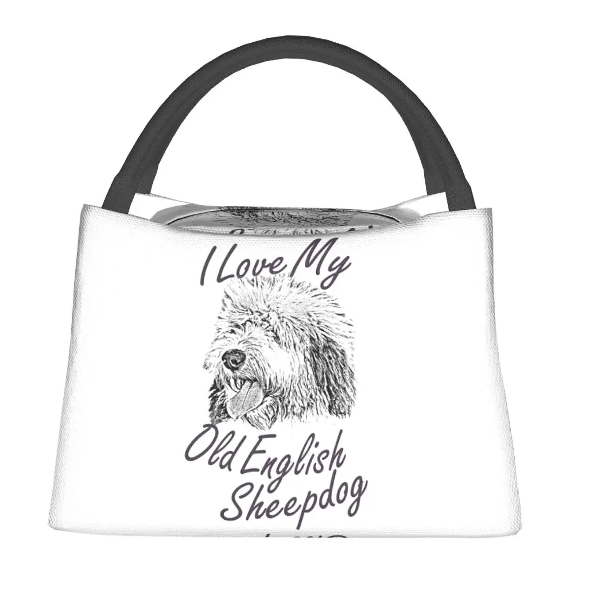 

I Love My Old English Sheepdog Dog Сумки для обеда Bento Box Водонепроницаемая сумка для пикника Сумка-холодильник Термосумка для женщин и детей Путешествия