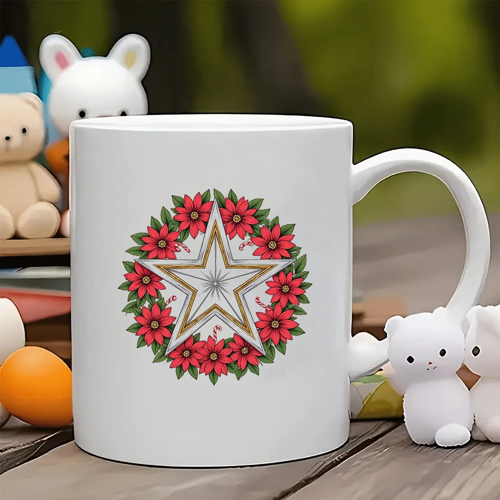 

11oz Coffee Cup + Festive Illustration Design Christmas Gift Kids Water Cup Family Office Creative Coffee Mug