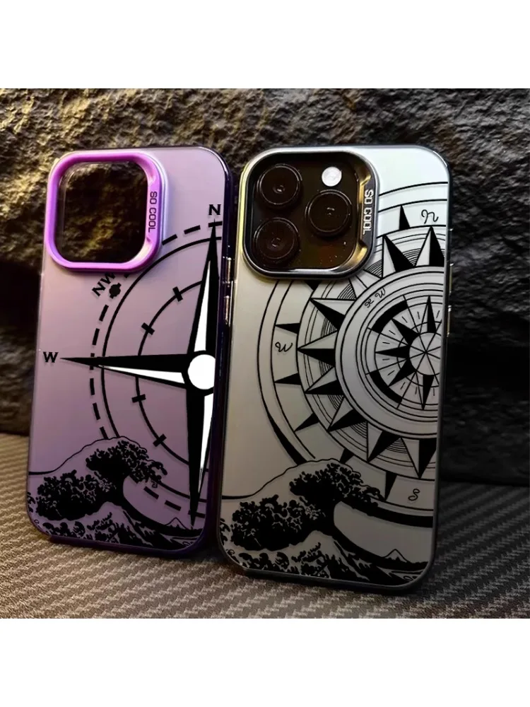 Étui de téléphone avec boussole nautique pour Samsung Galaxy A17 A16 A06 A07 A35 A25 A05 A05S A54 A55 A15 A34 A24 A14 A73 A53 A33 A13 A52 A32
