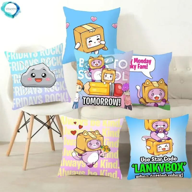 

Anime Lankybox Print Designer Pillow Cases Lanky Box Cushion Cover Lankybox Series Cartoon Pillow Case Home Decor Pillowcase