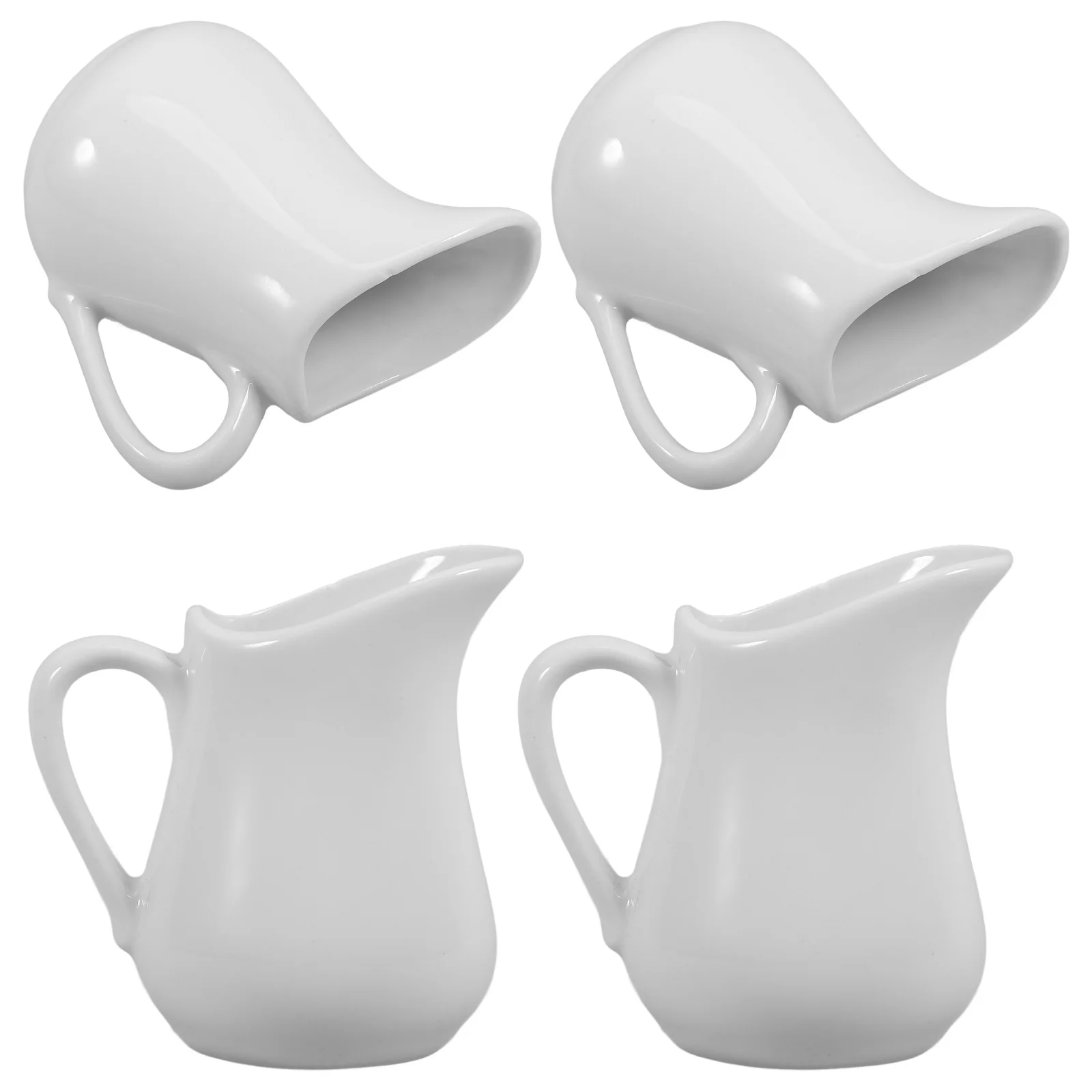 4 قطع من حاوية الحليب السيراميكية، تصميم خفيف الوزن لبار القهوة، كريمر المدفق، حامل الصلصة، إبريق صغير #2