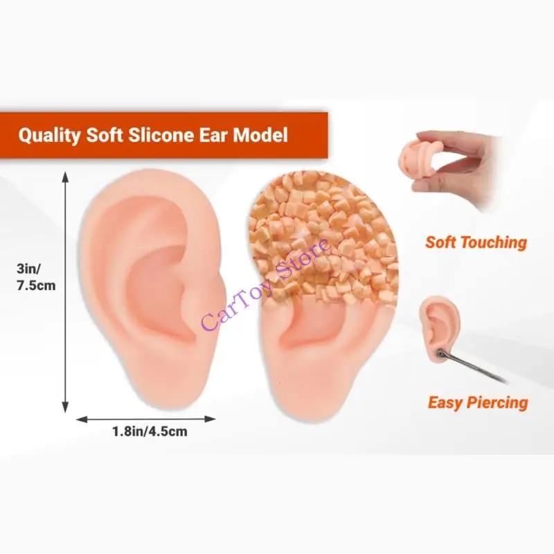 

Пара мягких силиконовых моделей ушей для тренировок по пирсингу и практики макияжа