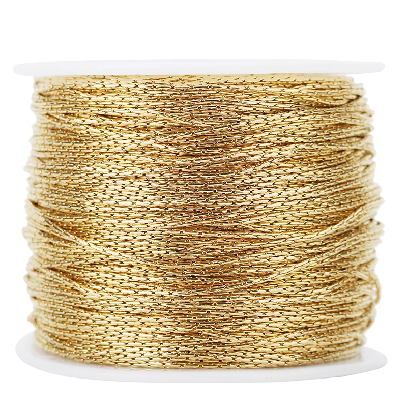 2 Meter 0,5 mm 1 mm Edelstahl dünne Gold Kabel Gliederkette Schlangenkette für DIY Halskette Ohrringe Schmuckherstellung Zubehör Bulk