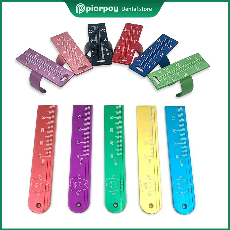 

PIORPOY Dental Endo Rulers 1Pc Colorful Aluminium Span Measure Scale Endodontic Finger Rulers High Quality Dentist Tools