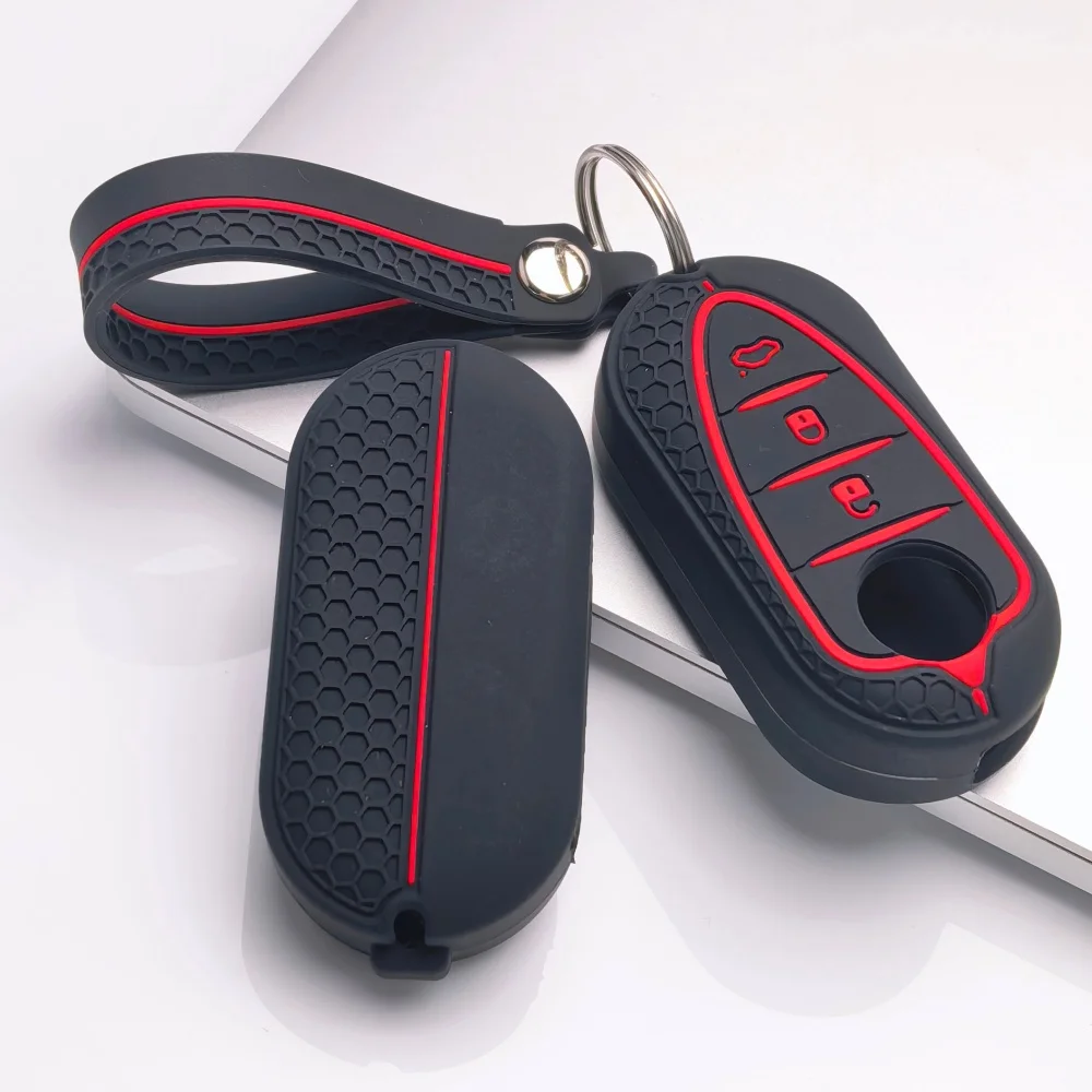 

Flexible Silicone Key Cover Holder Shell with Keychain for Alfa Romeo Giulietta 4C Mito 159 GTO GTA Myth Enhanced Protection