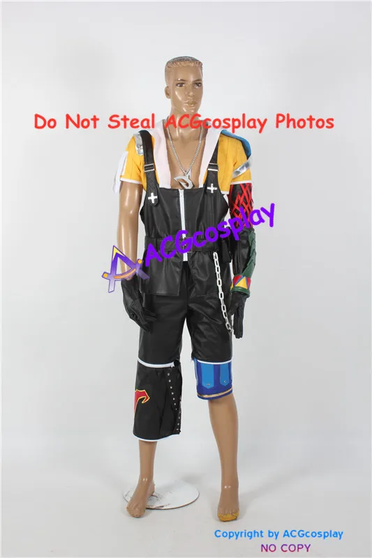 Final Fantasy Dissidia Tidus Косплей Костюм acgcosplay включает цепные украшения