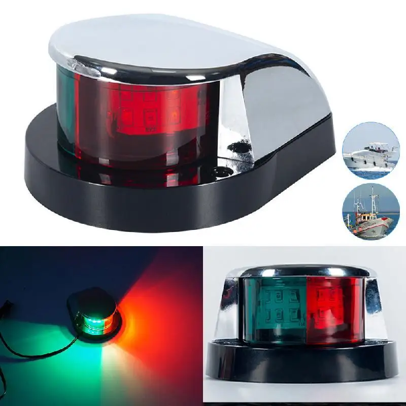 2Pcs Red Green LED Boat Navigation Light 12V Waterproof Sailing Signal Lamp Marine Yacht Starboard Warning Lights