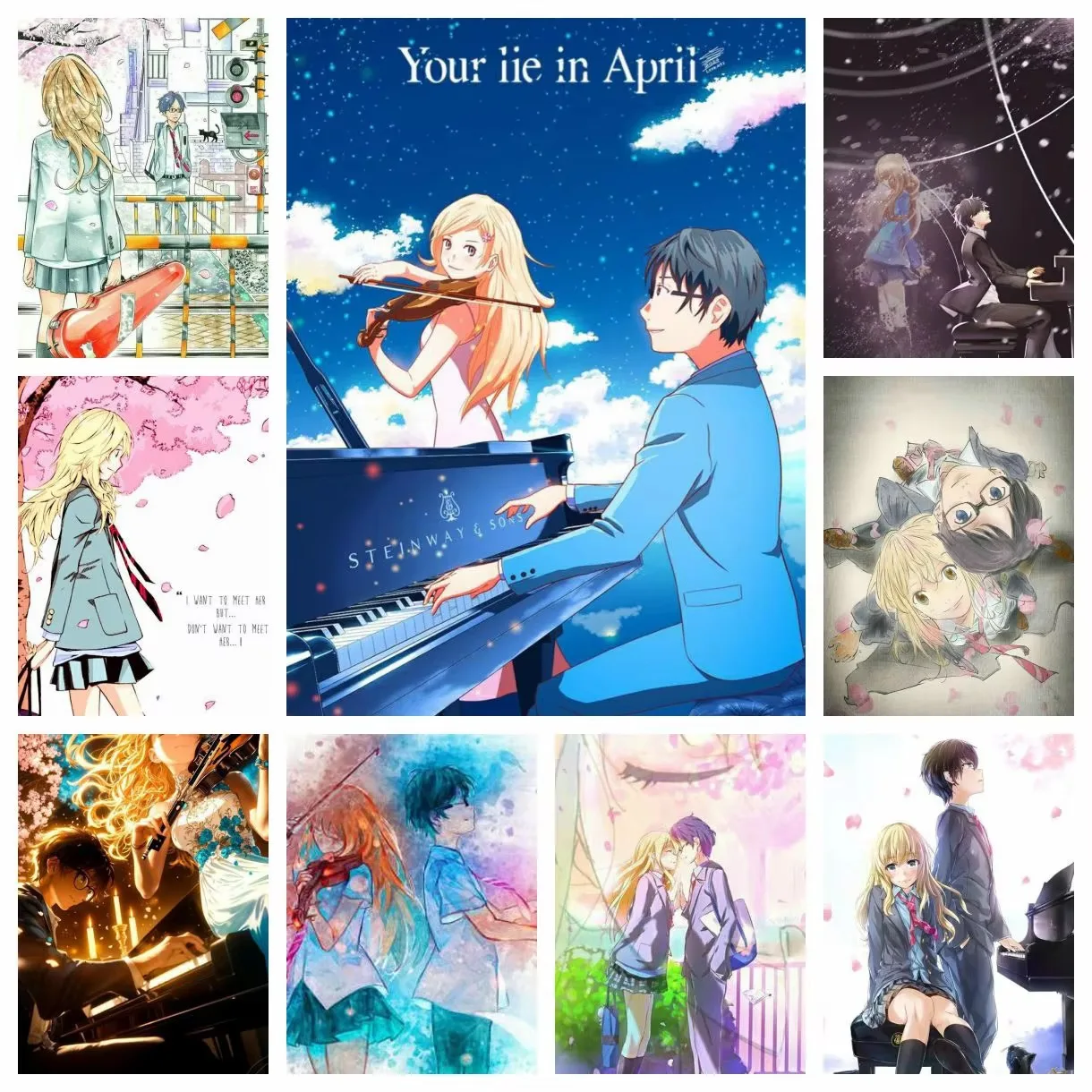 April Is Your Lie DIY Diamant Campus Love Anime Diamantmalerei Mosaik Handgemachte Kunst Exquisites Kreatives Geschenk Heimdekoration