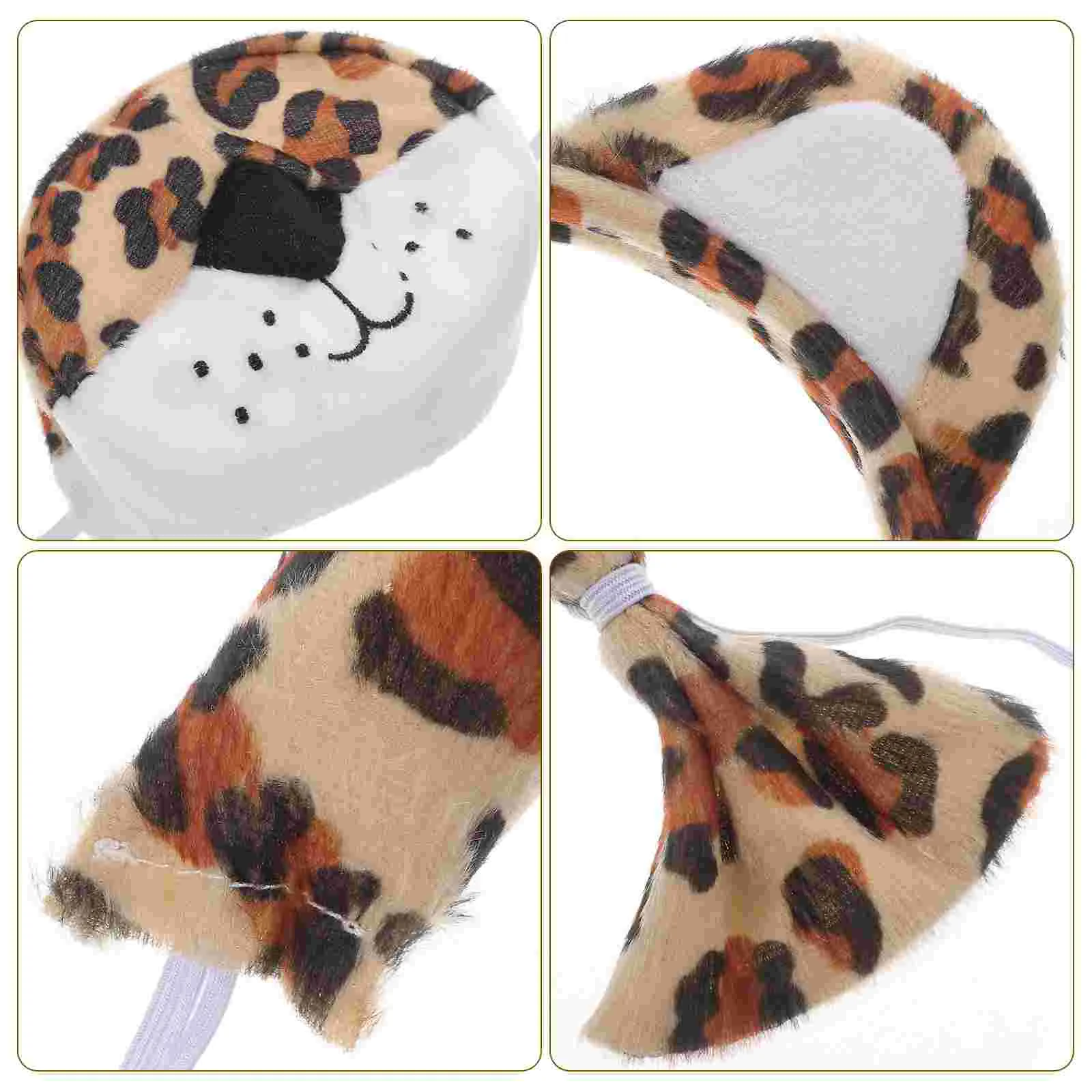 Tiger Headband Nose Ears Tail Adult Costume Accessories Headbands for Women Apparel