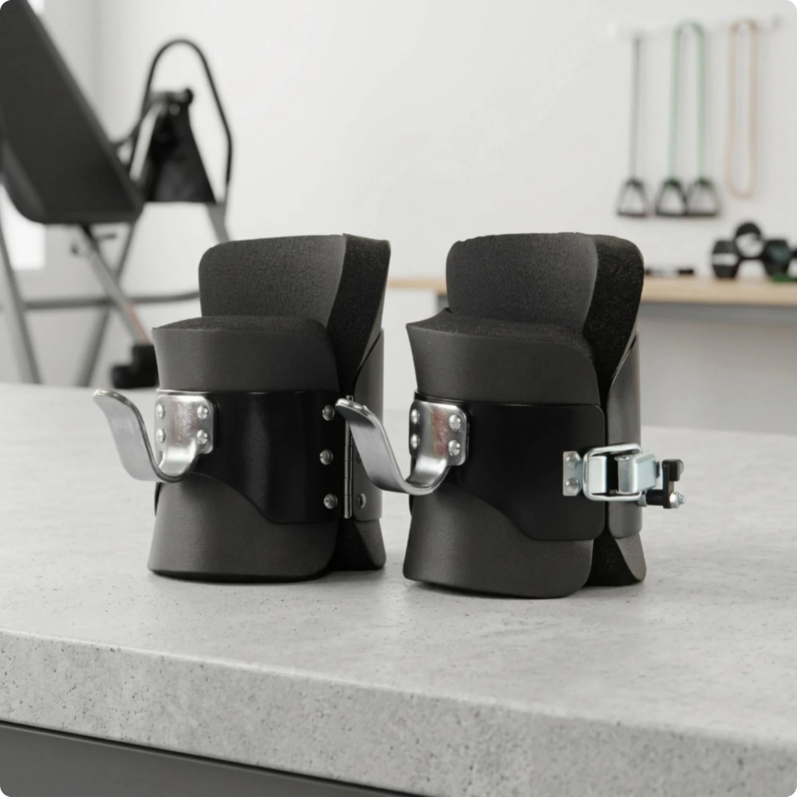 Inversion Ankle Boots with Steel Hooks Padded Inversion Boots with Hooks Heavy-Duty Comfortable for Fitness Enthusiasts