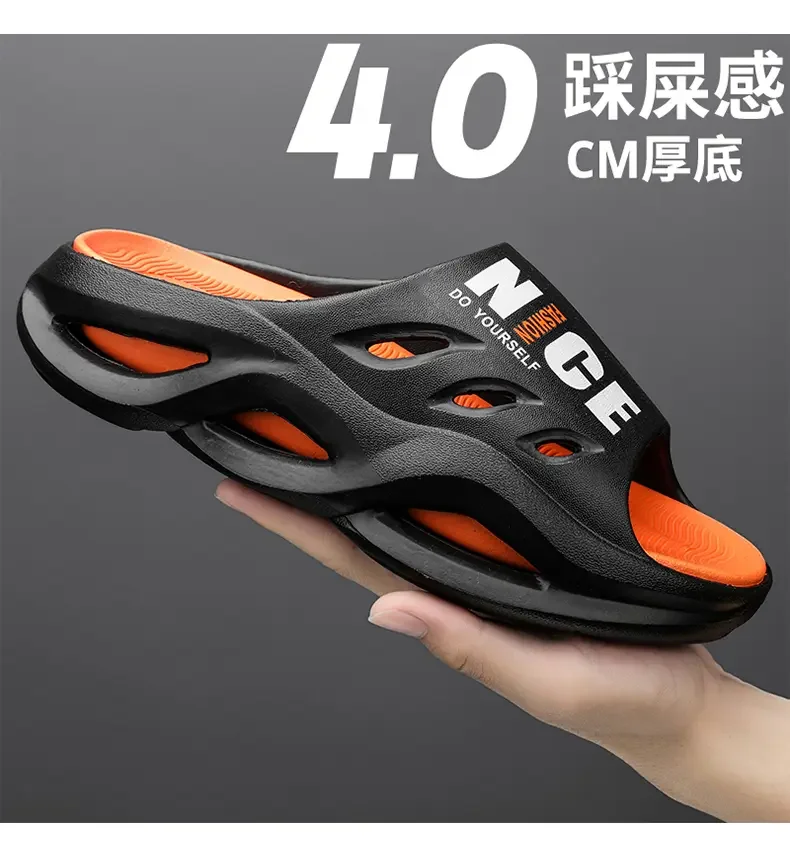 Men's Sandal Slippers New Summer Sneaker Slippers Men Thick Bottom Platform Slides Soft Eva Slippers Casual Beach Shoes