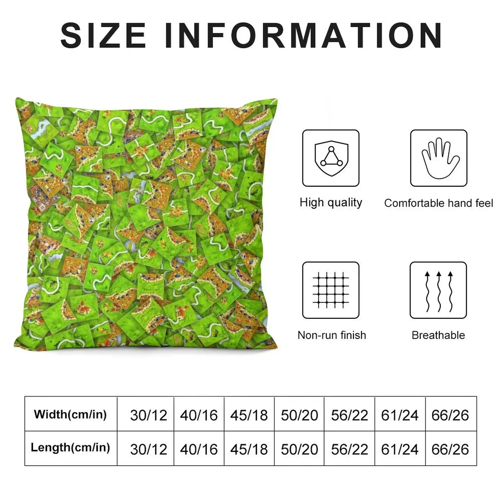 Carcassonne tiles Throw Pillow Decorative pillow case Pillow Decor