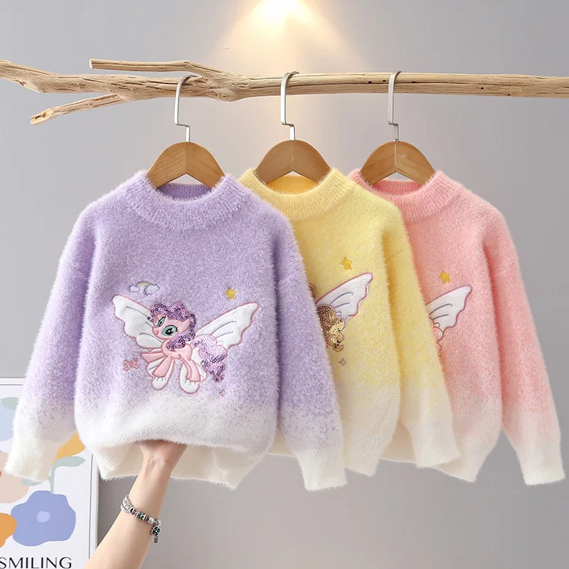 

Girls Woolen Jersey Sweaters Spring Autumn 2025 Children's Knitted Tops Underwears For Baby Cute Clothing Kids Pullover Sweater