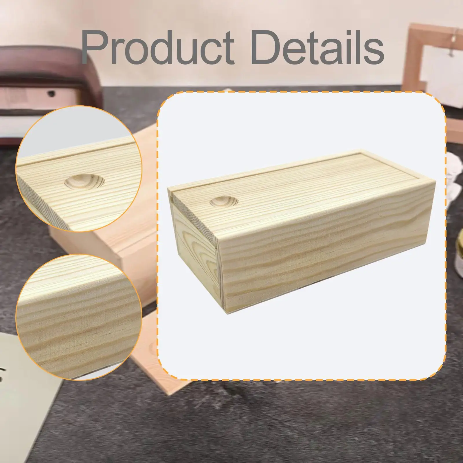 Wood Storage Box with Lid Versatile Gift Box Desktop Organizer for Cards Jewelry Beads Wedding Christmas