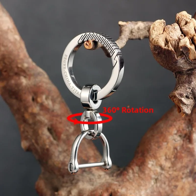 Handmade Stainless Steel Capsule Universal Joint Keychain Accessories Titanium Universal Clip Ring 360 Degree Rotation