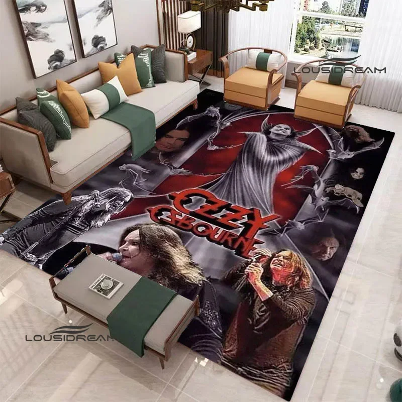 Ozzy osbourne vintage printed carpet living room bedroom beautiful carpet non-slip doormat photography props birthday gift