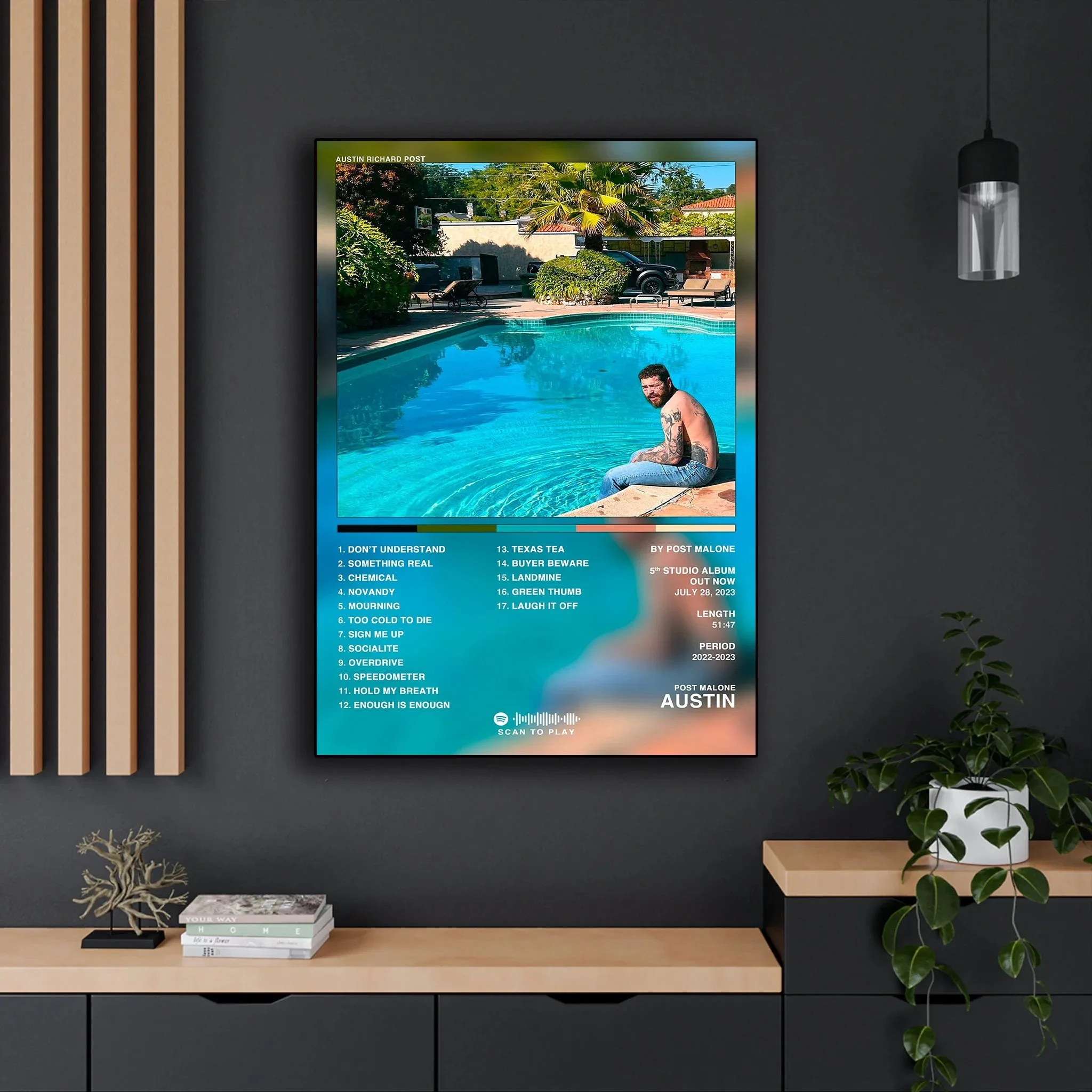 Post Malone Posters Pop Rock Hip Hop Rapper Music Album AUSTIN Aesthetic Pictures For Room Canvas Painting Art Wall Home Decor
