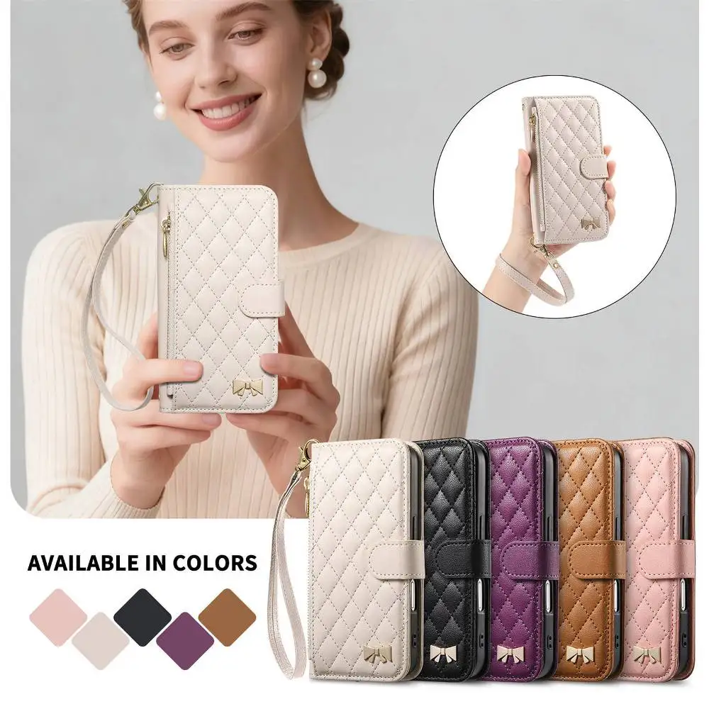 

Soft Leather Magnetic Flip Phone Cover for iPhone Air 17 16 15 14 Plus 13 12 Pro Max with Built-in Wallet Card Slots