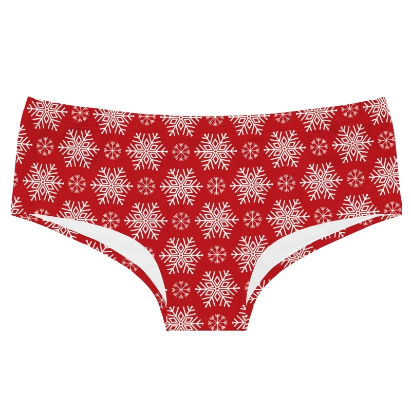 Cartoon Santa Claus Elk Deer Lady Underpants Temptation Wrap Buttocks Women Lingerie Xmas Letter Print Briefs Seamless Panties