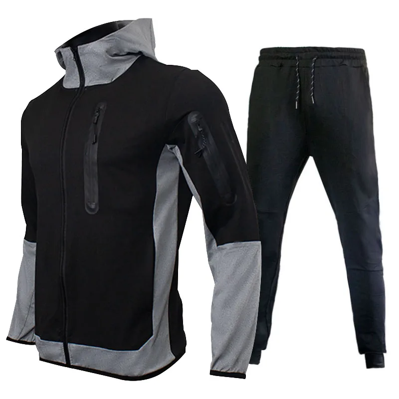 Conjunto de chándal holgado con capucha para hombre, ropa deportiva, traje de pantalón, sudaderas con capucha, primavera y otoño