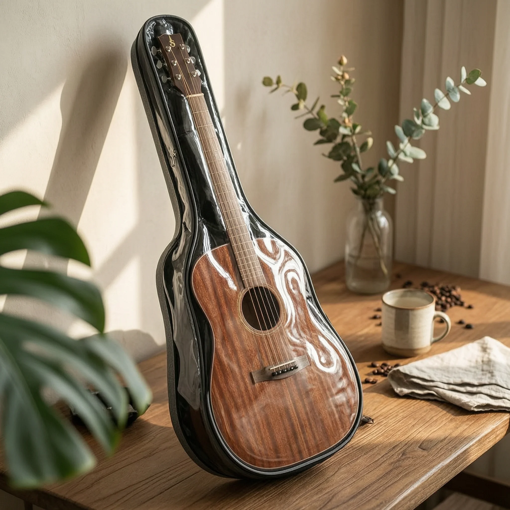 Transparent Guitar Bag Thick Padding Classical Guitar Bag Musical Gear Shockproof Base Easy to Carry