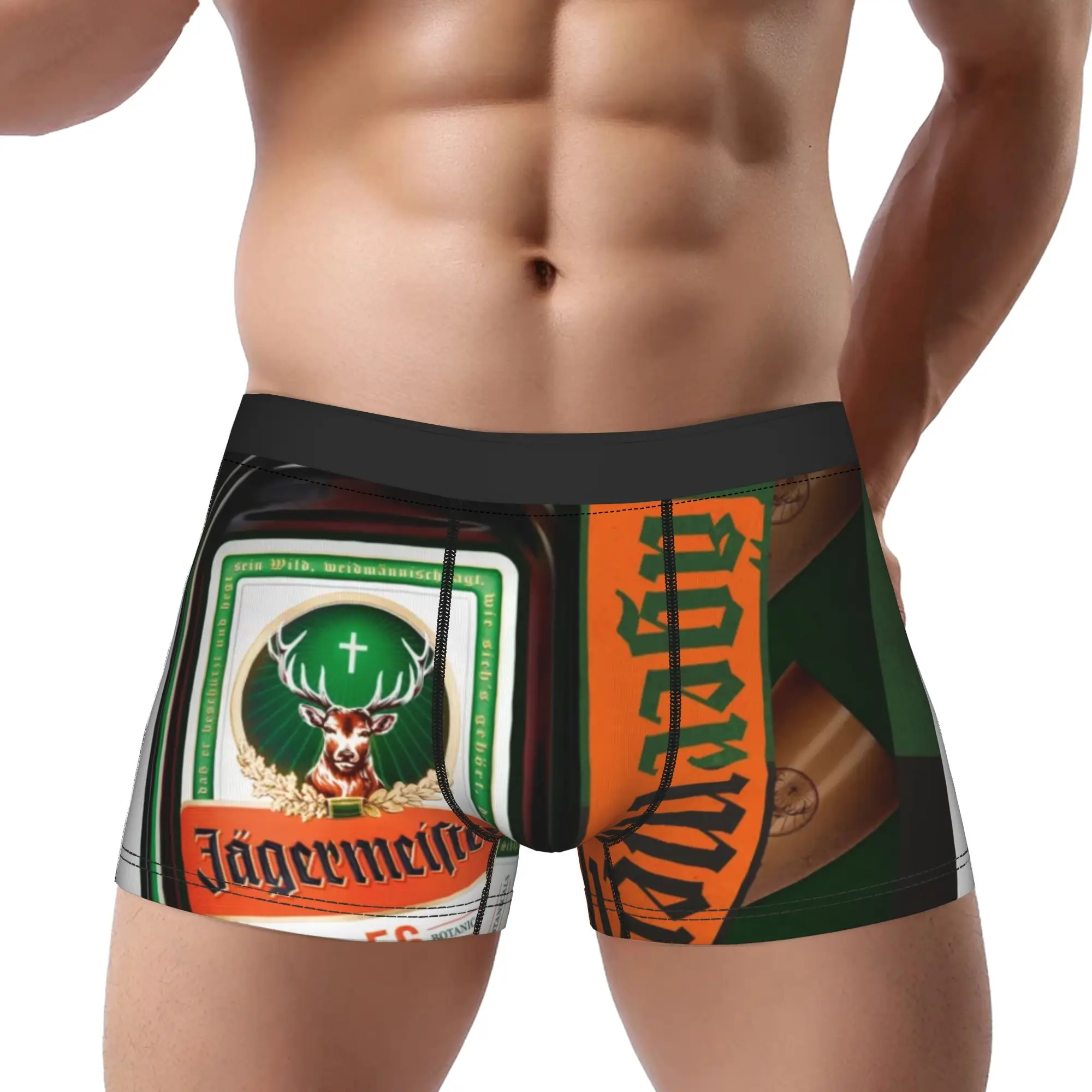 Jägermeister Travellers Exclusive Gift Jägermeister Underpants Bragas transpirables Ropa interior para hombre Calzoncillos tipo bóxer cortos con estampado