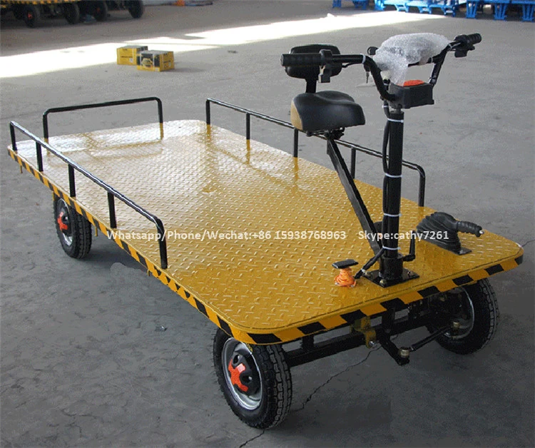 1000kgs Factory Warehouse Loading 4 Wheel Electric Battery Logistics Cargo Truck Electric Trolley Platform Carts