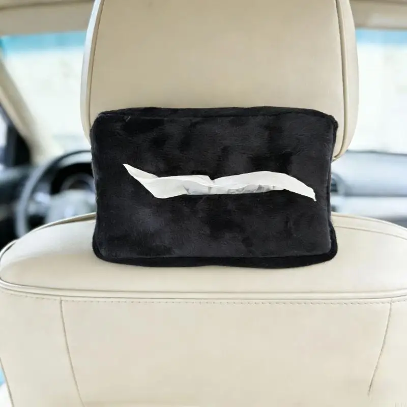 Plush Car Tissue Holder Tissues Box Cover Backseat Napkin Holder for Car Vehicle