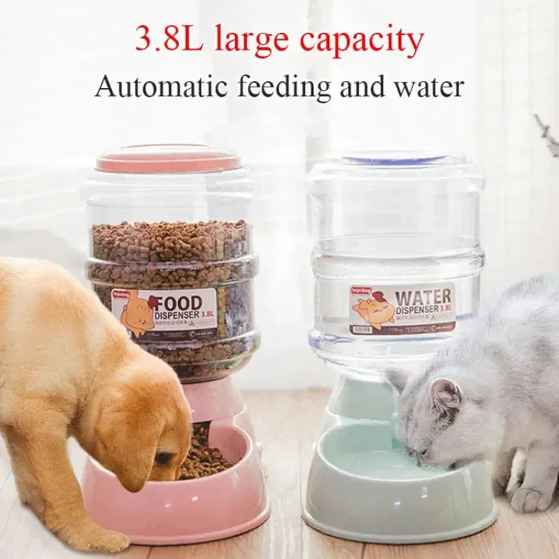 Cat and Dog Large Capacity Automatic Feeder Multicolor Water Bowl Drinker Dog Pet Automatic Feeder