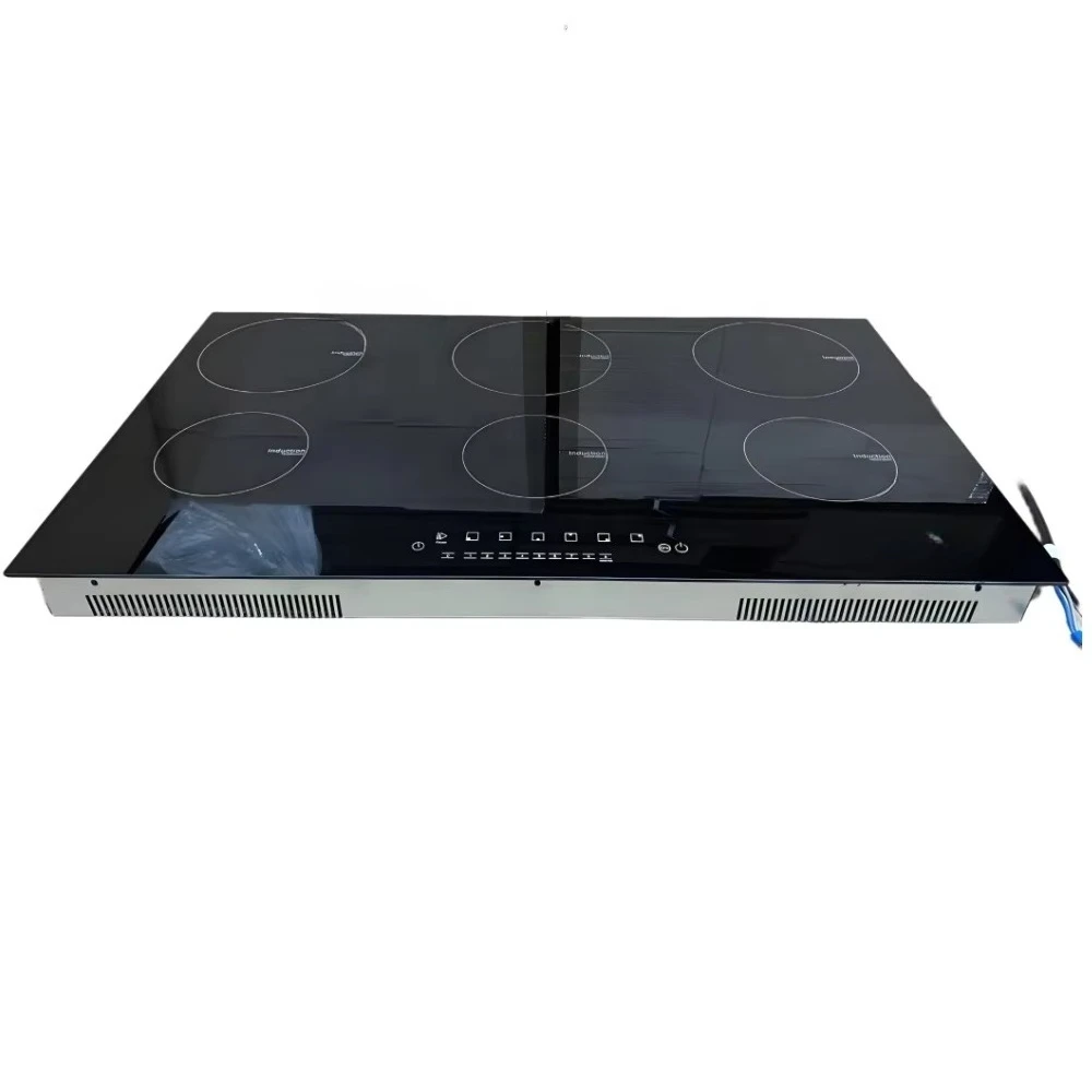 Low Price and Efficient Induction Cooker with 6 Burners, Fully Flexible Zone, Built-in Kitchen Small Appliances for Cooking