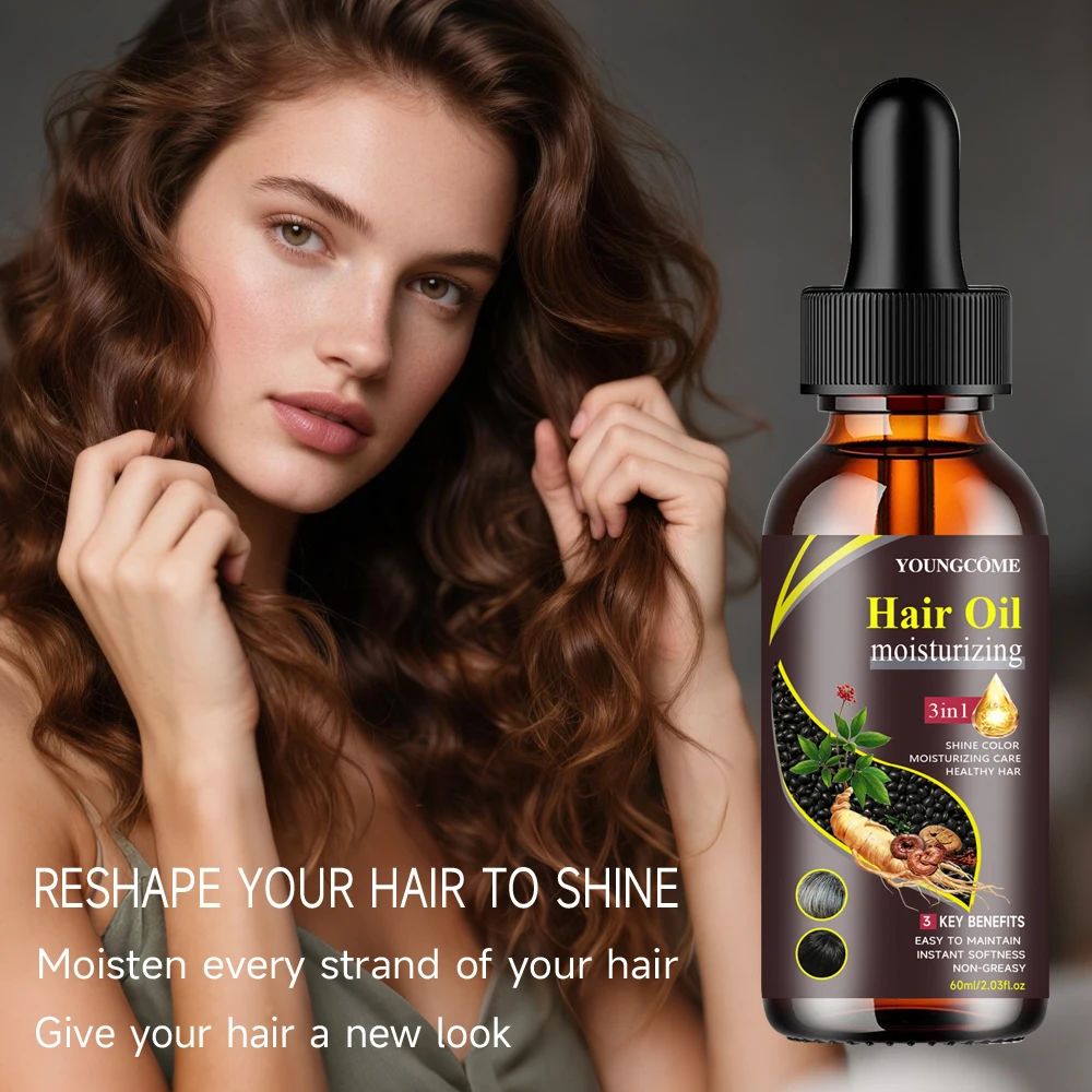 YOUNGCOME زيت ترطيب للشعر 3 في 1 زيت شعر عشبي طبيعي فوري مغذي لإصلاح الشعر ملمس الشعر التالف #4