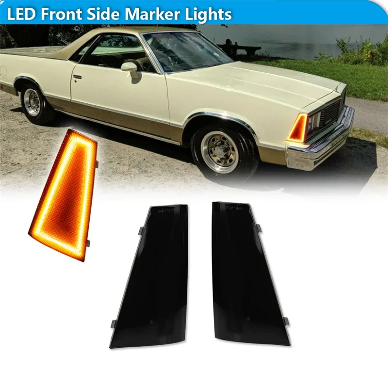 

Для Chevrolet Malibu El Camino 1980-1981 светодиодные боковые габаритные огни переднего бампера, указатели поворота, парковочные огни 12 В