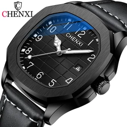 CHENXI Fashion Men Watch Top Brand Luxury Waterproof Sport Mens Watches Leather Luminous Automatic Date Military Wristwatch