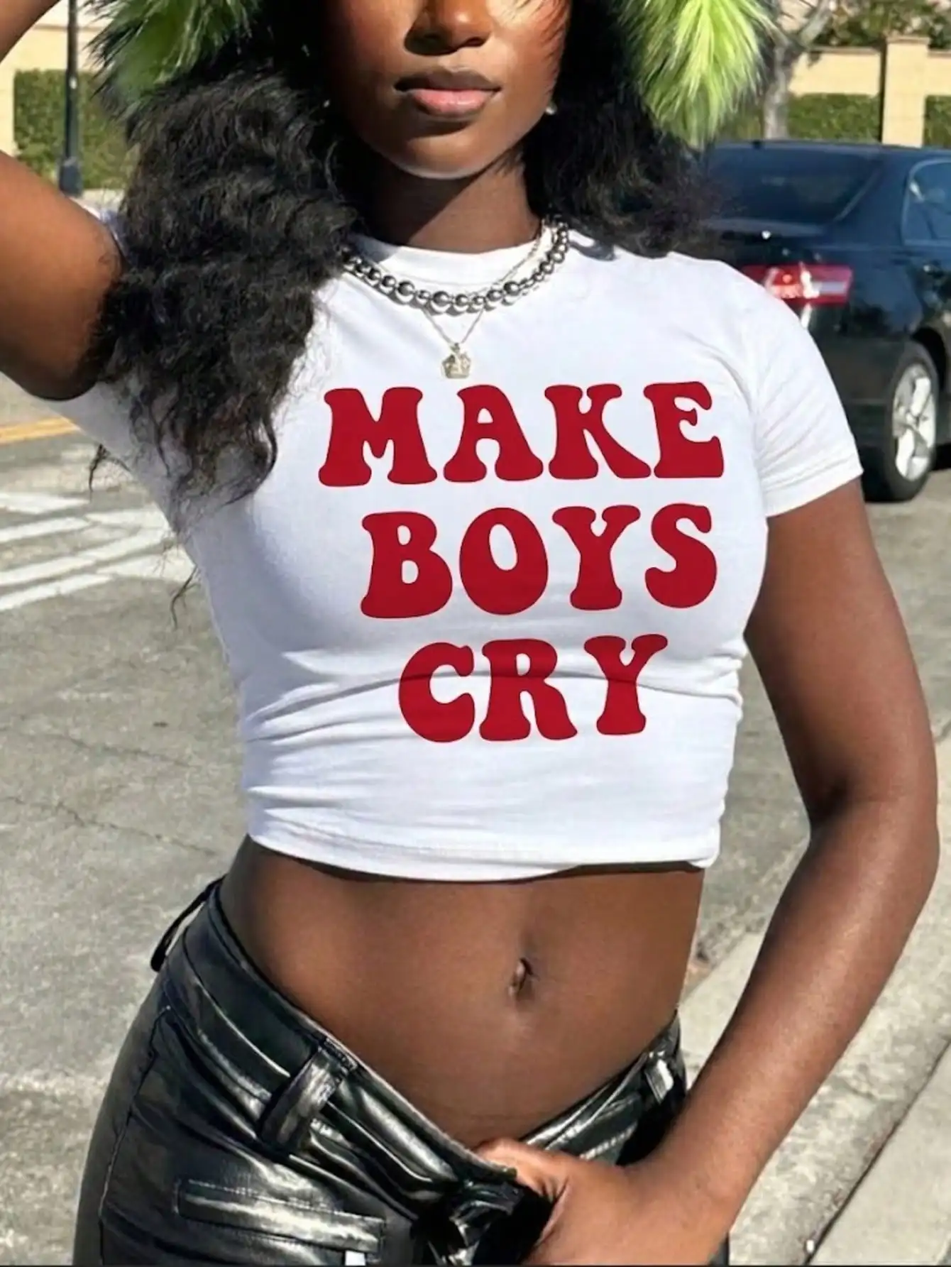 Fashionable  Interesting Women's Short Sleeve Crop Tops Featuring Vibrant Graphic Design Cropped T Shirt Outfit Clothes Female