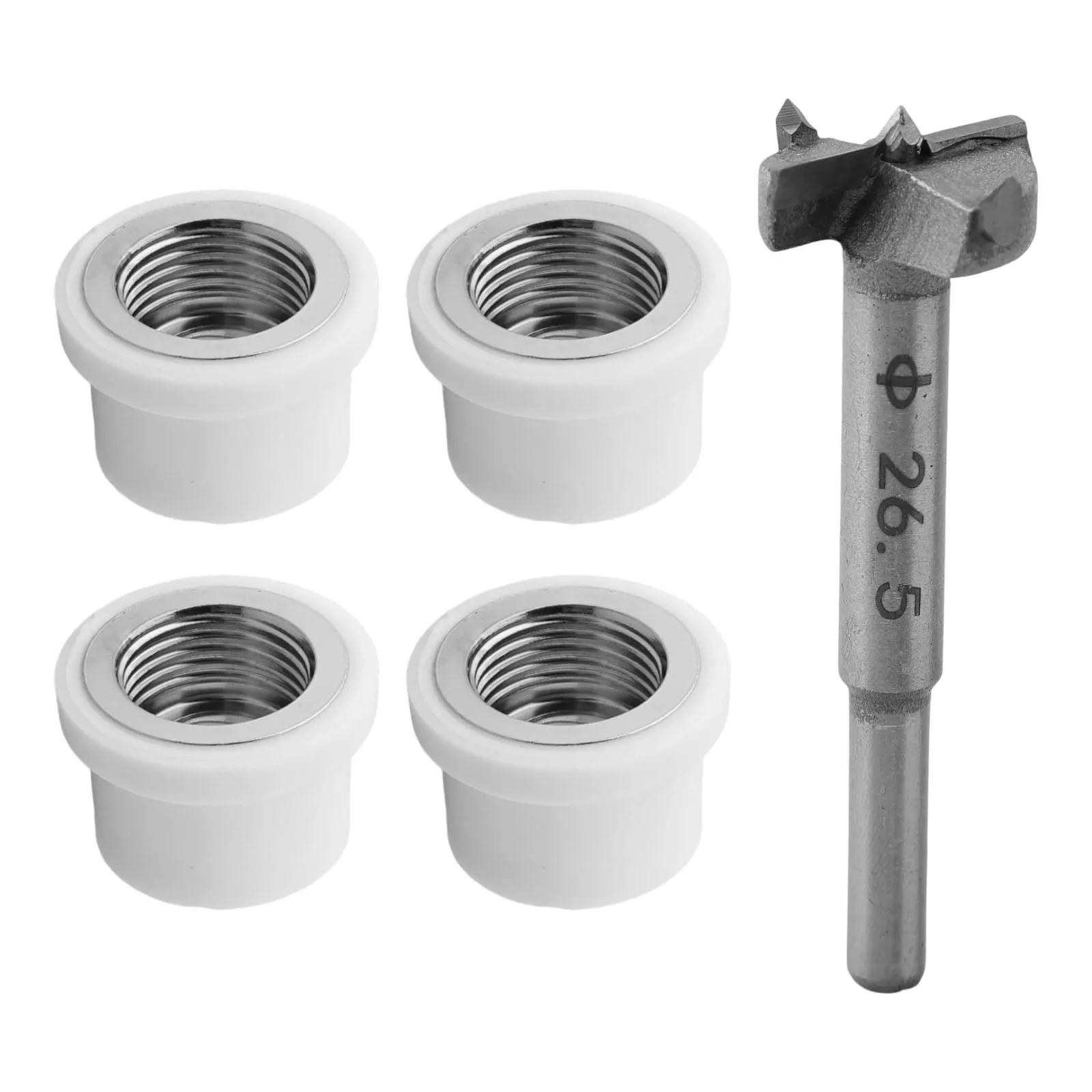 26.5mm Boring Drill Bit Boring Drill Bit Internal Thread Repair Tool Plumber Plastic Pipe Drill Repair Tool Kit 5 Pieces Set