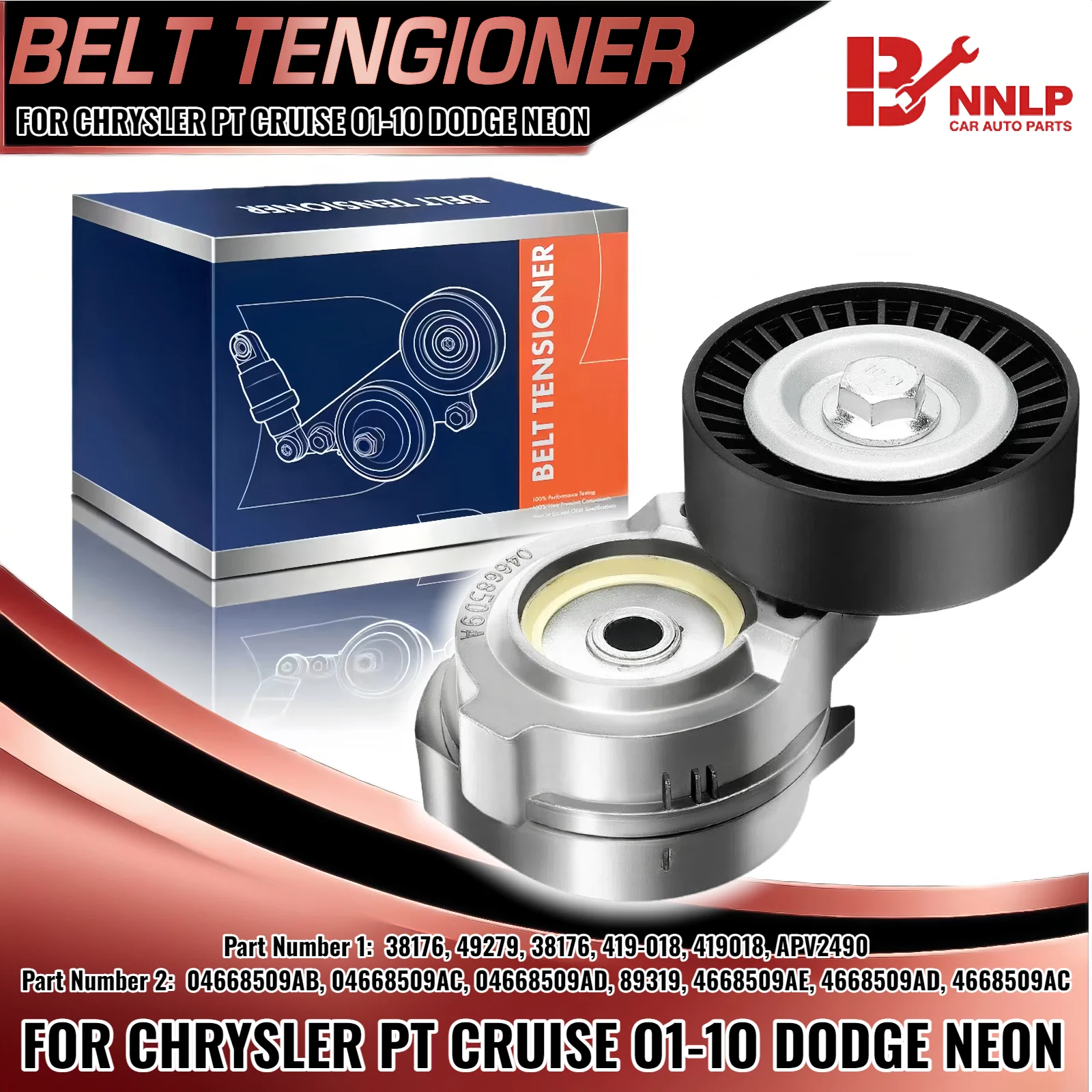 

Belt Tensioner Assembly w/ Pulley for Dodge Neon Chrysler PT Cruiser 2001-2015